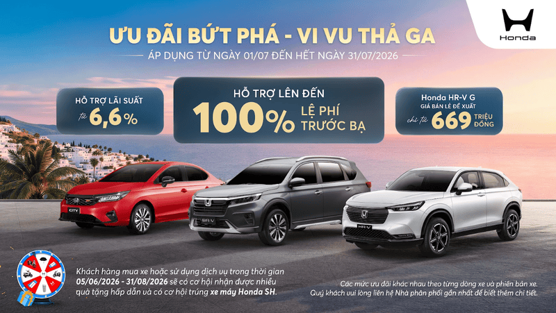 BANNER KM TH7 Khuyến Mãi Mua Xe Honda Tháng 7/2026: Ưu Đãi Kép, Ngập Tràn Quà Tặng